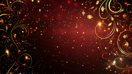 Maroon and Gold Christmas Design