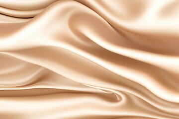 Obraz premium Abstract background with smooth, flowing lines of light beige silk fabric.