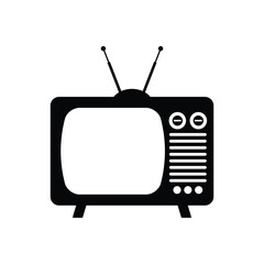 Retro TV flat vector icon design. TV symbol and glyph design