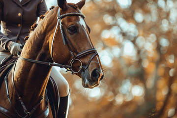 Generative AI illustration, equestrian sports lesson training, young person man woman kid learning to ride a horse