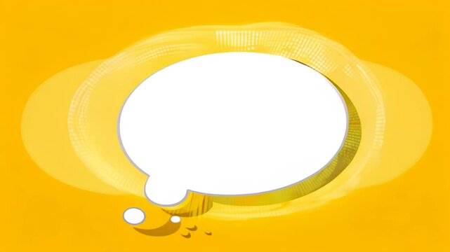 黄色背景にポップなふきだしのイラスト