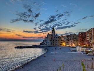 A charming Italian Riviera town with colourful buildings, narrow streets, and a relaxed seaside atmosphere, perfect for a coastal getaway