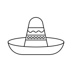Sombrero hat black and white flat vector icon design. Sombrero hat symbol and glyph design