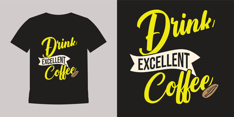 Print Set of coffee art typography quotes, Vintage coffee t shirt designs bundle Free Vector
