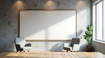  Room Interior , Including a Mockup Wall for Customization