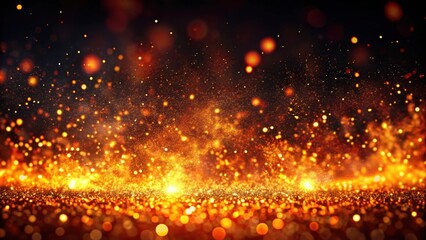 Obraz premium Fire embers particles on black background with abstract glitter fire lights , fire, embers, particles, black, background, abstract