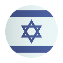 National flag of Israel badge. Circle flag icon. Vector illustration	
