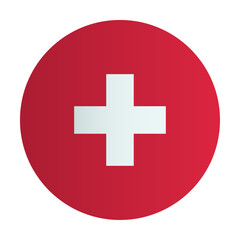 Obraz premium National flag of Switzerland. Circle flag, badge. Vector illustration