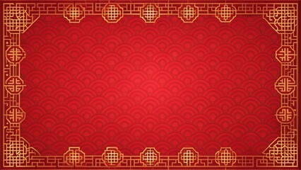 Traditional Chinese pattern background in red with intricate designs, Chinese, pattern, red, background, template