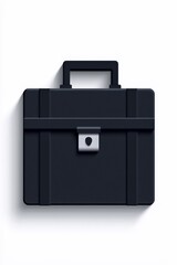 Sleek Black Briefcase on White Background - Modern Professional Business Accessory