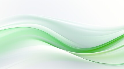 Obraz premium Abstract green wave on white background, soft and flowing design