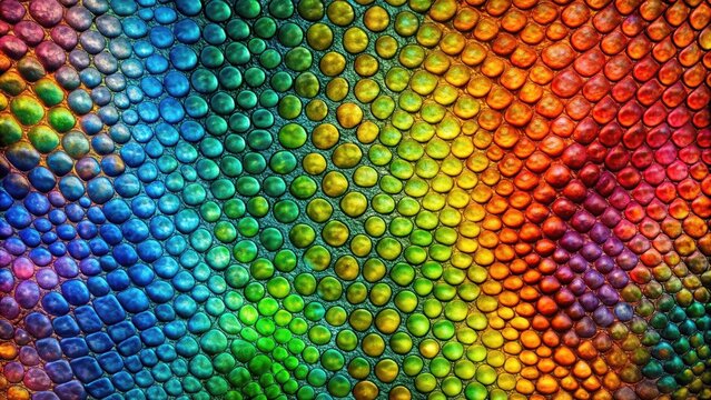 Chameleon skin texture background with colored lizard scales