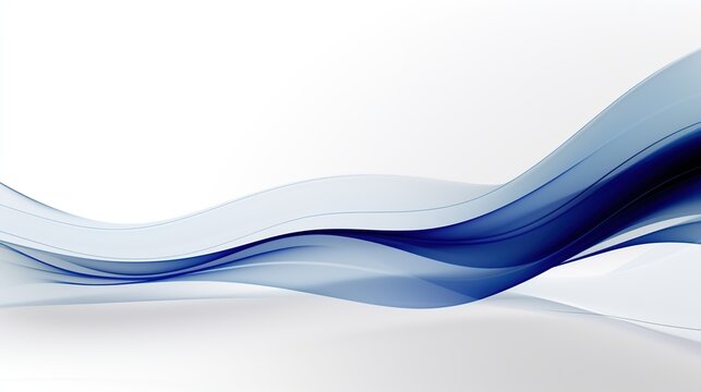 Abstract blue wave on white background, modern design element for website or presentation