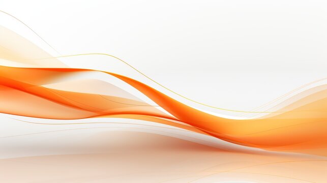 Abstract orange wave background on white for design, website, and presentations