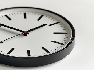Elegant Minimalist Clock Close-up on White - Timeless Decorative Symbol of Precision and Serenity