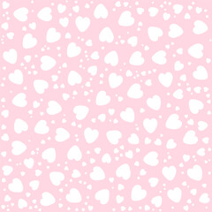 Elegant White Heart Pattern on Pink Background