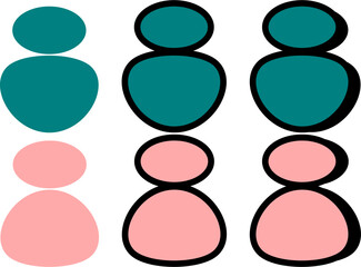 vector people set icons, man and woman, color