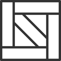 Delivery packaging vector icon. Cargo cardboard box icons. Carton package sign from line geometric shapes.