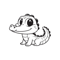 Lovable Baby Crocodiles - Friendly Alligator Vector Art.