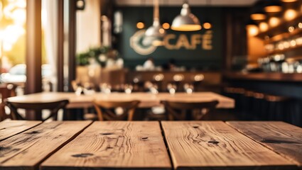 Rustic wooden table and chairs set in a cozy cafe, perfect for enjoying a coffee