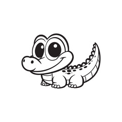 Lovable Baby Crocodiles - Friendly Alligator Vector Art.