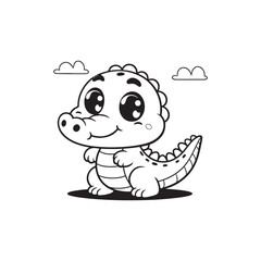 Cartoon Baby Crocodiles - Cute and Friendly Alligator Characters.