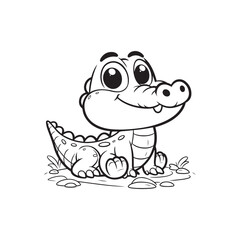 Cartoon Baby Crocodiles - Cute and Friendly Alligator Characters.