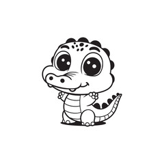 Charming Baby Alligators - Cute and Fun Crocodile Illustrations.
