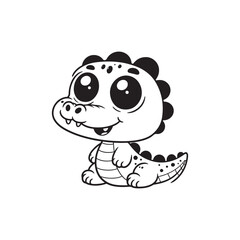 Charming Baby Alligators - Cute and Fun Crocodile Illustrations.