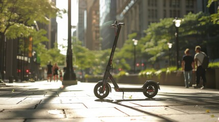 Electric Scooter on a City Street
