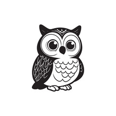 Adorable Owl and Baby Alligators - Cute Cartoon Vector Illustration.