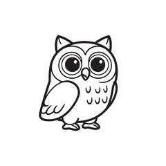 Cute Cartoon Owl with Baby Alligators - Vector Illustration.