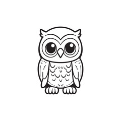 Cute Cartoon Owl with Baby Alligators - Vector Illustration.