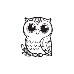 Lovely Owl and Baby Alligator Friends - Cute Vector Illustration.