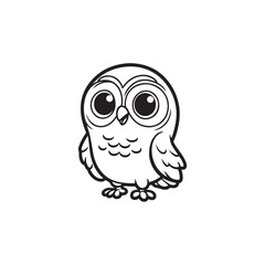 Lovely Owl and Baby Alligator Friends - Cute Vector Illustration.