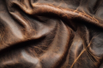 Brown leather texture and background. generative AI