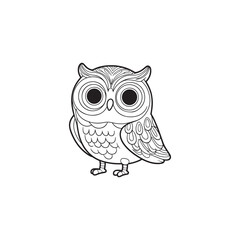 Lovely Owl and Baby Alligator Friends - Cute Vector Illustration.