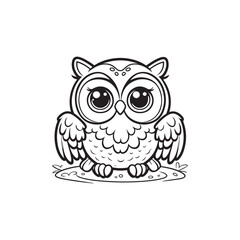 Cartoon Owl and Baby Alligators - Adorable Vector Artwork.