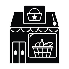 Grocery store icon vector on white background