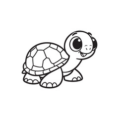 Charming Turtle and Baby Alligators - Cute Cartoon Vector.