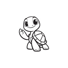 Lovable Baby Alligator and Turtle Characters - Vector Illustration.