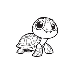 Lovable Baby Alligator and Turtle Characters - Vector Illustration.