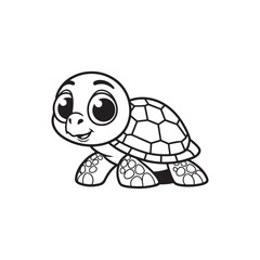 Sweet Baby Alligators and Charming Turtle - Cartoon Vector Art.