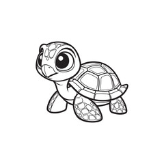 Sweet Baby Alligators and Charming Turtle - Cartoon Vector Art.