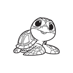 Adorable Cartoon Turtle and Baby Alligator Vector Illustration.