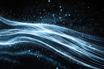 Cold Air Flow Effect from Conditioner on Dark Background. Abstract Concept for Cooling, HVAC Systems Design, Environmental Graphics