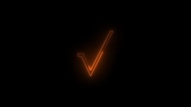 Neon Calculator squareroot icon brown glowing black background animation