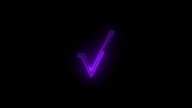 Neon Calculator square root icon glowing black background animation