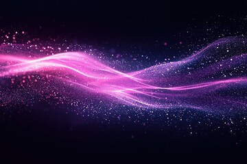 Obraz premium Vibrant Abstract Neon Light Streaks on Dark Background. Perfect for Tech Designs, Posters, and Digital Art Projects.