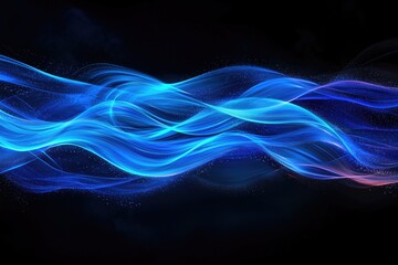 Dynamic Cold Air Flow from Conditioner Effect. Vibrant Blue Energy Swirls for Design and Graphics.